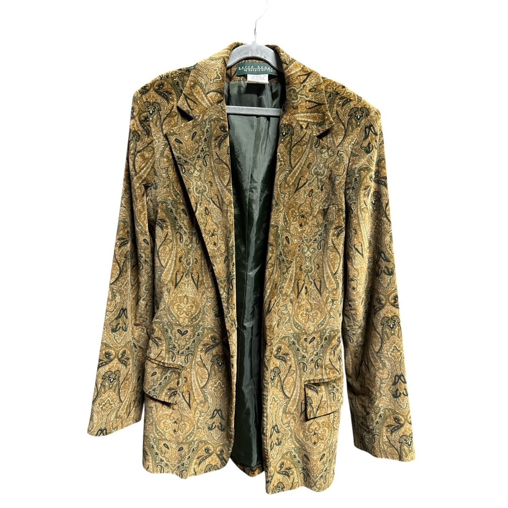 Vintage Harvé Benard by Benard Holtzman Boho Blazer Size 8 Paisley Tapestry Gold